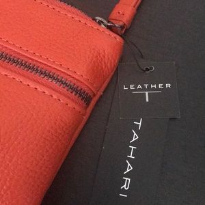 T Tahari Power Buddy Leather Wristlet